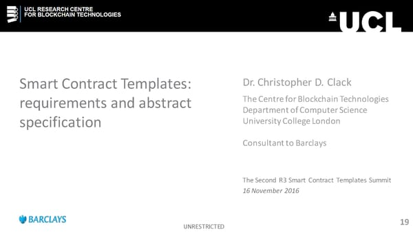 2nd R3 Smart Contract Templates  Summit (All Slides) - Page 20