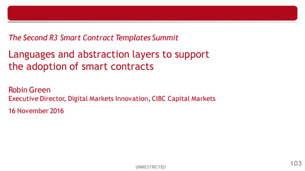 2nd R3 Smart Contract Templates  Summit (All Slides) - Page 104