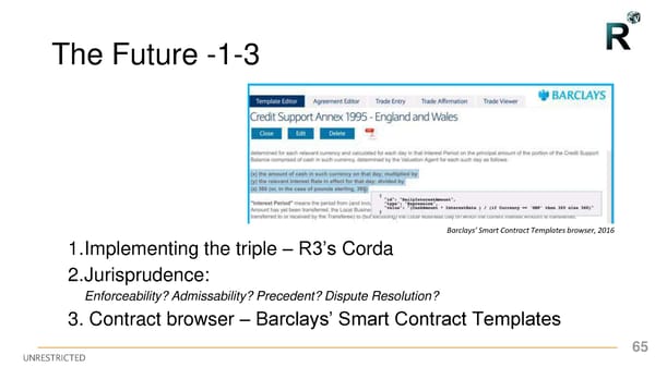 First R3 Smart Contract Templates Summit (All Slides) - Page 65